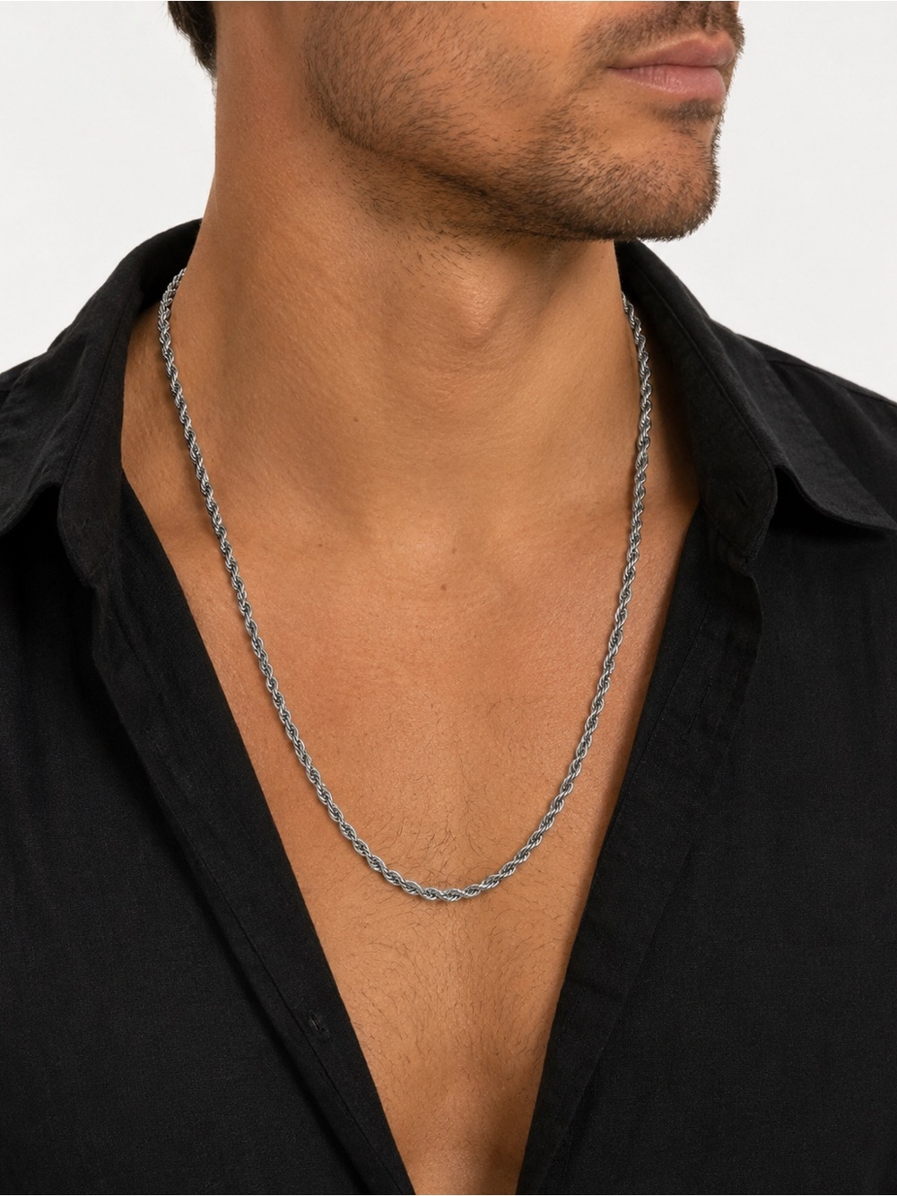 Silver rope chain
